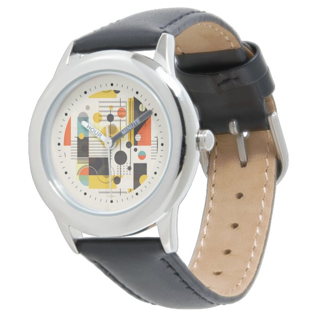 Colorful geometric shapes composition watch (Angled)