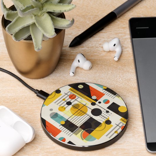 Colorful geometric shapes composition wireless charger  (Desk 2)