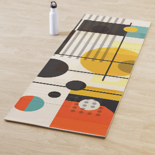 Colorful geometric shapes composition yoga mat