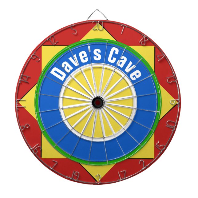 Colorful Geometric Shapes Dart Board (Front)