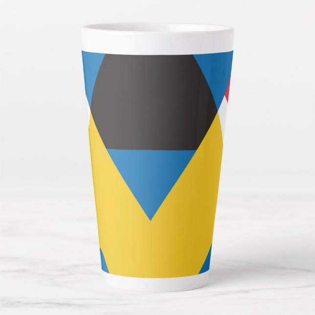 Colorful Geometric Shapes Latte Mug (Front)