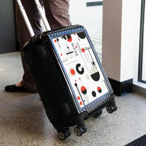 Colorful geometric shapes  lines Bauhaus pattern Luggage