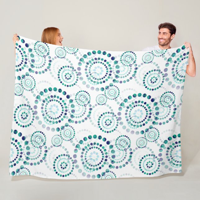 Colorful geometric shapes pattern 29 fleece blanket (In Situ)