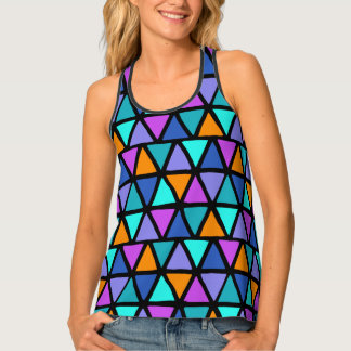 Colorful geometric shapes pattern 36 tank top