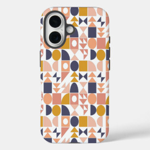 Colorful Geometric Shapes Pattern in Fall Colors iPhone 16 Case