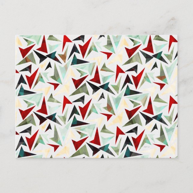 Colorful Geometric Shapes Pattern Postcard (Front)