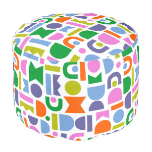 Colorful Geometric Shapes Pouf