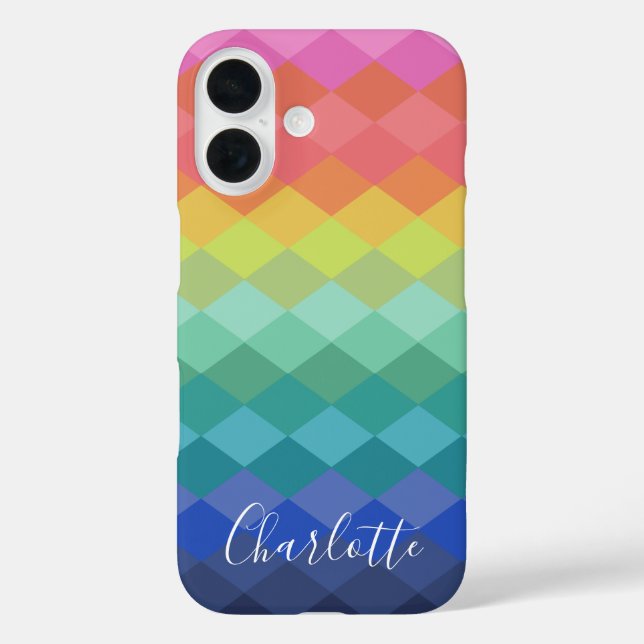 Colorful Geometric Shapes Rainbow Personalized  Case-Mate iPhone Case (Back)