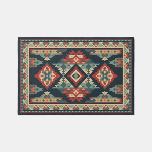 Colorful geometric shapes rug design 6 x 4 feet