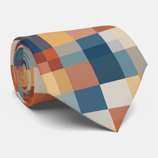 Colorful geometric shapes seamless neck tie (Rolled)
