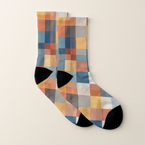 Colorful geometric shapes seamless pattern socks