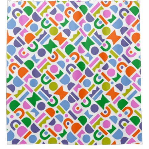 Colorful Geometric Shapes Shower Curtain