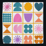 Colorful Geometric Shapes Simple Modern Design Bandana<br><div class="desc">This fun artwork features a simple grid filled with colorful geometric shapes.</div>