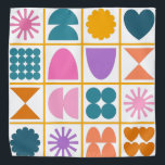 Colorful Geometric Shapes Simple Modern Design Bandana<br><div class="desc">This fun artwork features a simple grid filled with colorful geometric shapes.</div>