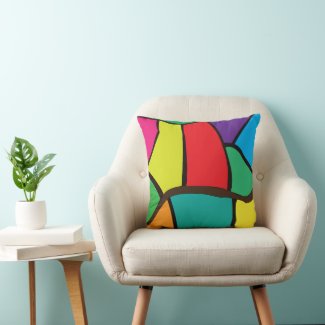 Colorful Geometric Shapes Throw Pillow