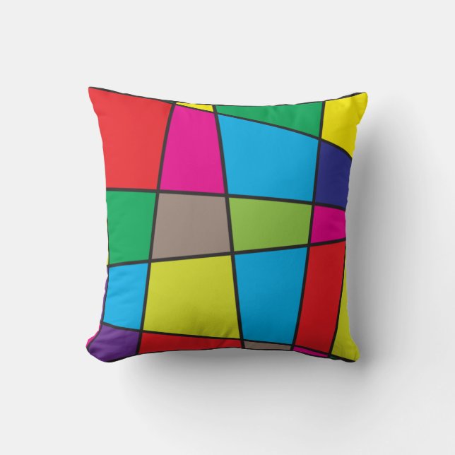 Colorful geometric shapes throw pillow (Front)