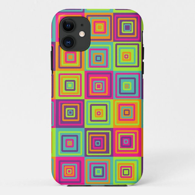 Colorful Geometric Squares Case-Mate iPhone Case (Back)
