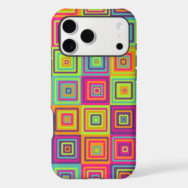 Colorful Geometric Squares Case-Mate iPhone Case (Back)