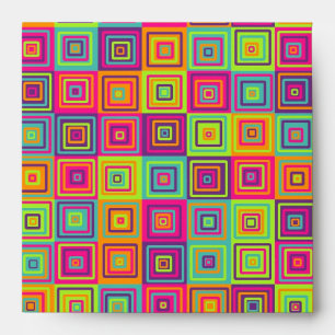 Colorful Geometric Squares Envelope