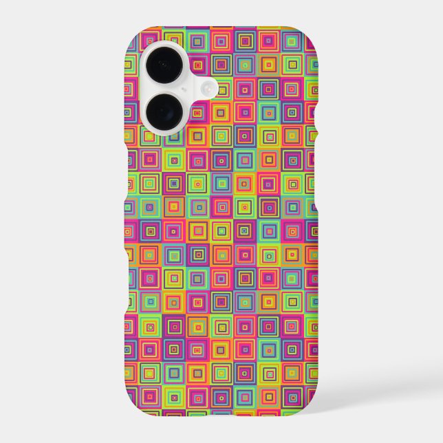 Colorful Geometric Squares iPhone Case (Back)
