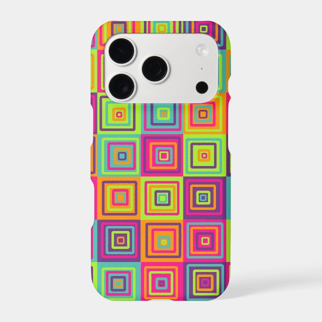 Colorful Geometric Squares iPhone Case (Back)
