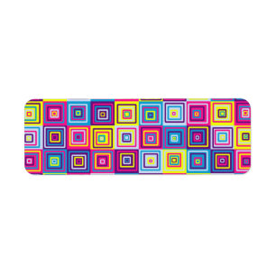 Colorful Geometric Squares Label