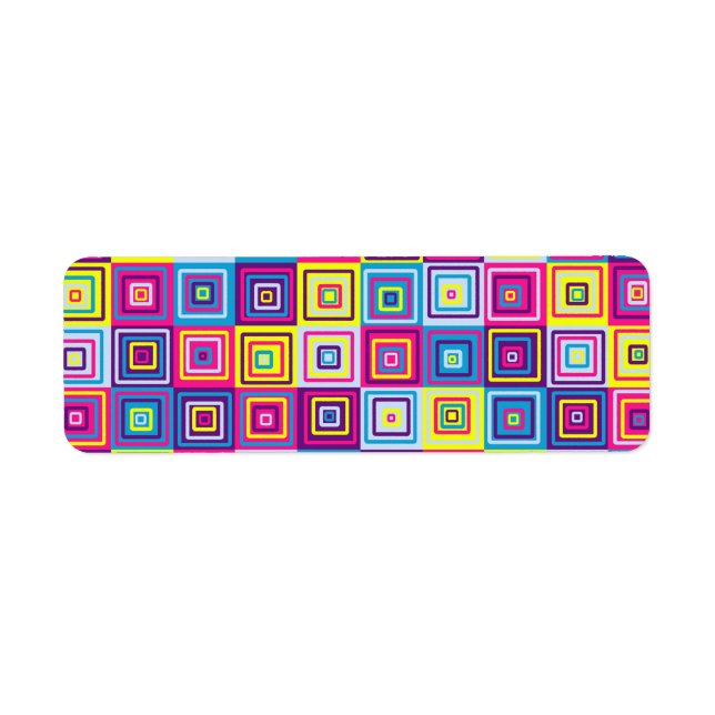 Colorful Geometric Squares Label (Front)