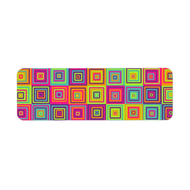 Colorful Geometric Squares Label (Front)