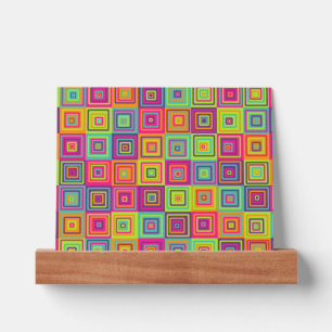 Colorful Geometric Squares Picture Ledge