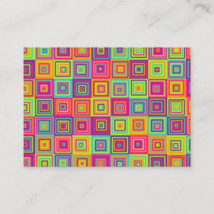 Colorful Geometric Squares Place Card