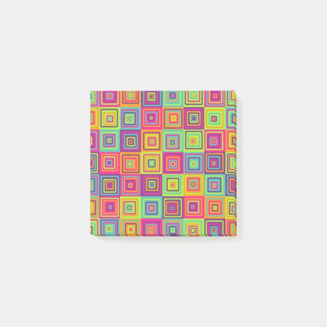 Colorful Geometric Squares Post-it Notes (Front)
