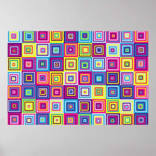 Colorful Geometric Squares Poster (Front)