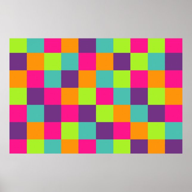 Colorful Geometric Squares Poster (Front)