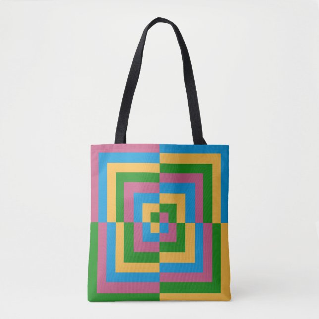 Colorful Geometric Squares  Tote Bag (Front)