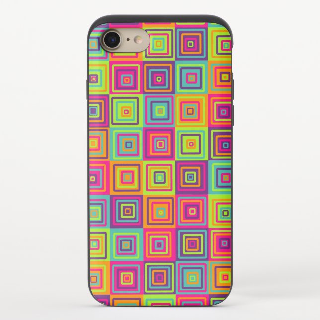 Colorful Geometric Squares Uncommon iPhone Case (Back)