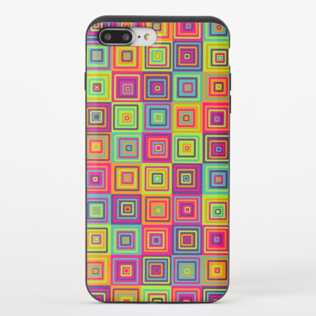 Colorful Geometric Squares Uncommon iPhone Case (Back)