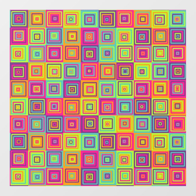 Colorful Geometric Squares Wall Decal (Front)