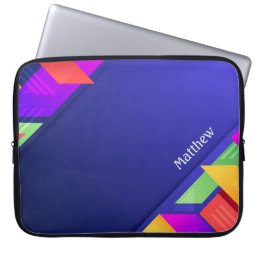 Colorful Geometric Texture with Customization Laptop Sleeve