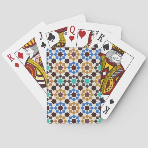 Colorful Geometric Tile Pattern Poker Cards