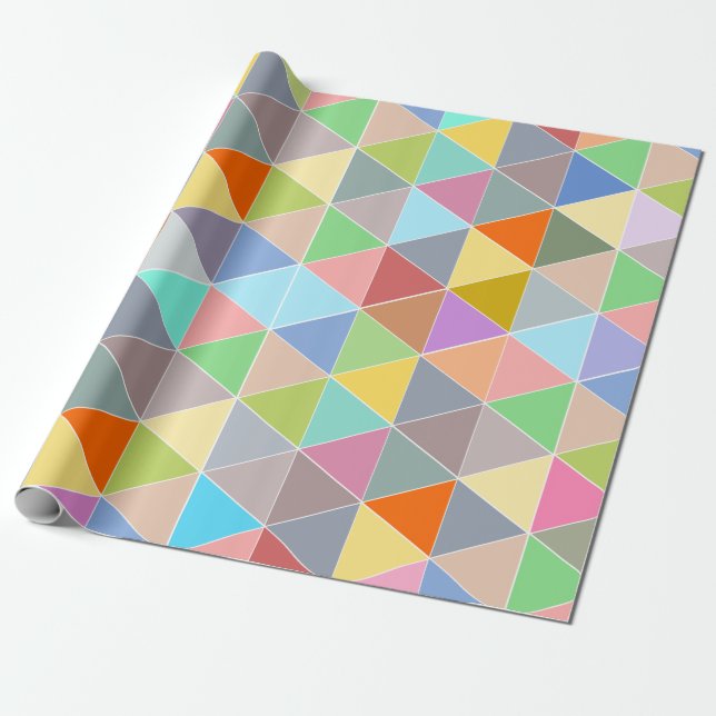 Colorful geometric traingle pattern wrapping paper (Unrolled)