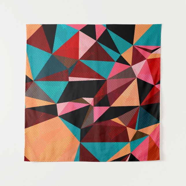 Colorful Geometric Triangle Abstract Tapestry (Front)