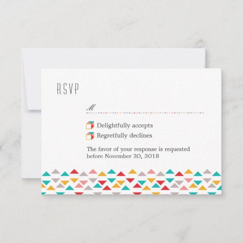 Colorful Geometric Triangle Hearts RSVP
