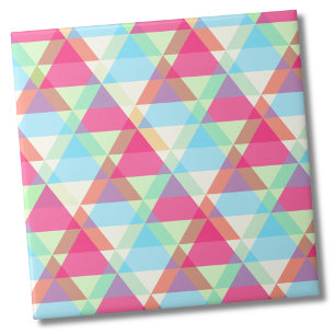 Colorful Geometric Triangle Pattern Ceramic Tile