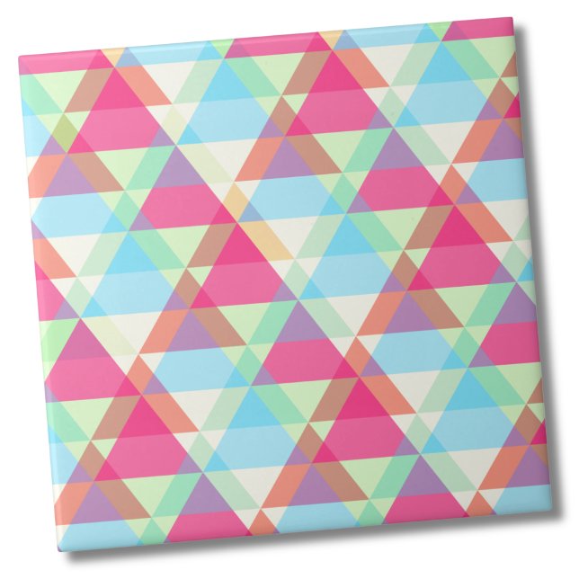 Colorful Geometric Triangle Pattern Ceramic Tile (Modern Contemporary Colorful Geometric Pattern Ceramic Tile)