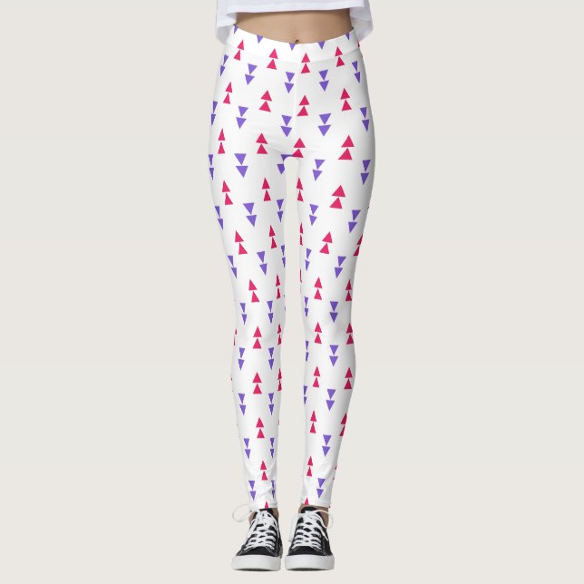 Colorful Geometric Triangle Pattern Leggings (Front)