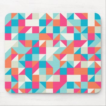 Colorful Geometric Triangle Pattern Mouse Pad by thepixelprojekt at Zazzle