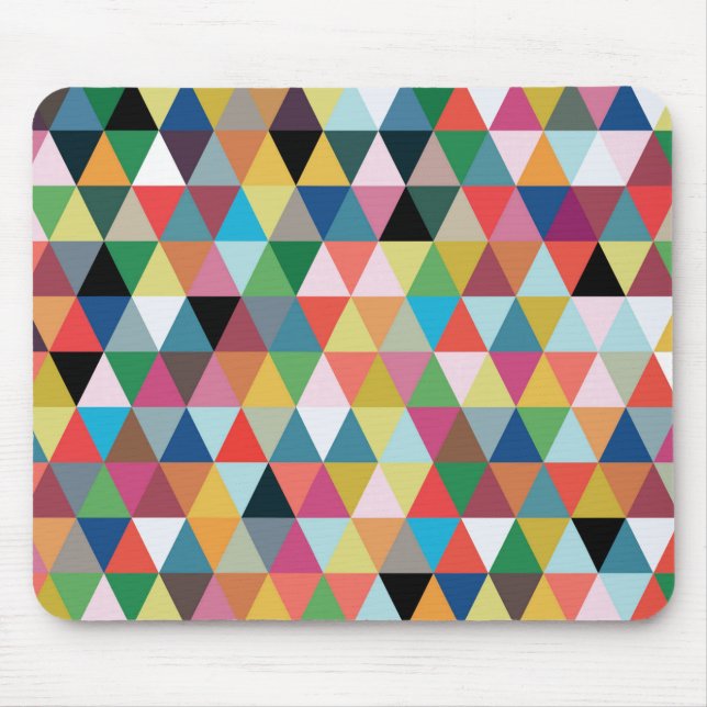 Colorful Geometric Triangle Patterned Mousepad (Front)