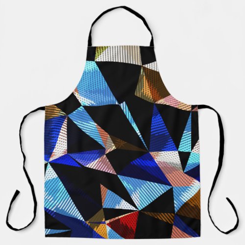 Colorful Geometric Triangles Abstract Background Apron