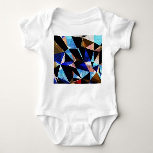 Colorful Geometric Triangles Abstract Background Baby Bodysuit