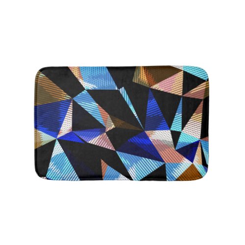 Colorful Geometric Triangles Abstract Background Bath Mat